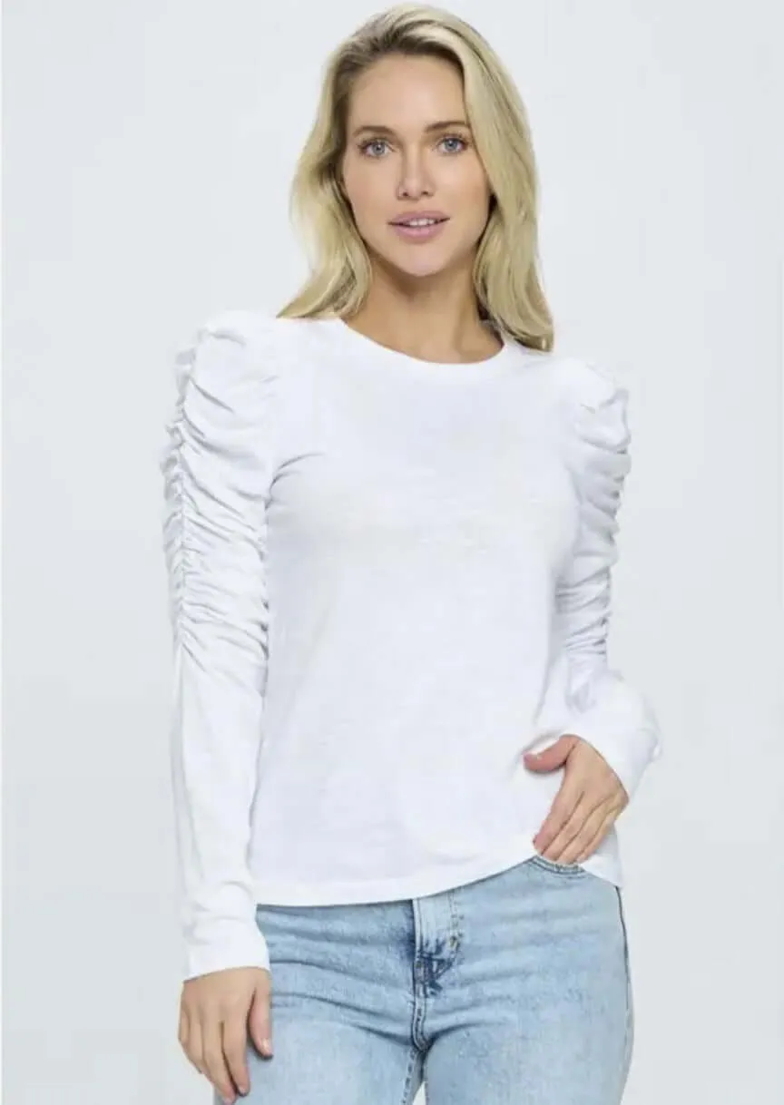 Above the Rest Cotton Puff Sleeve Top Made in USA