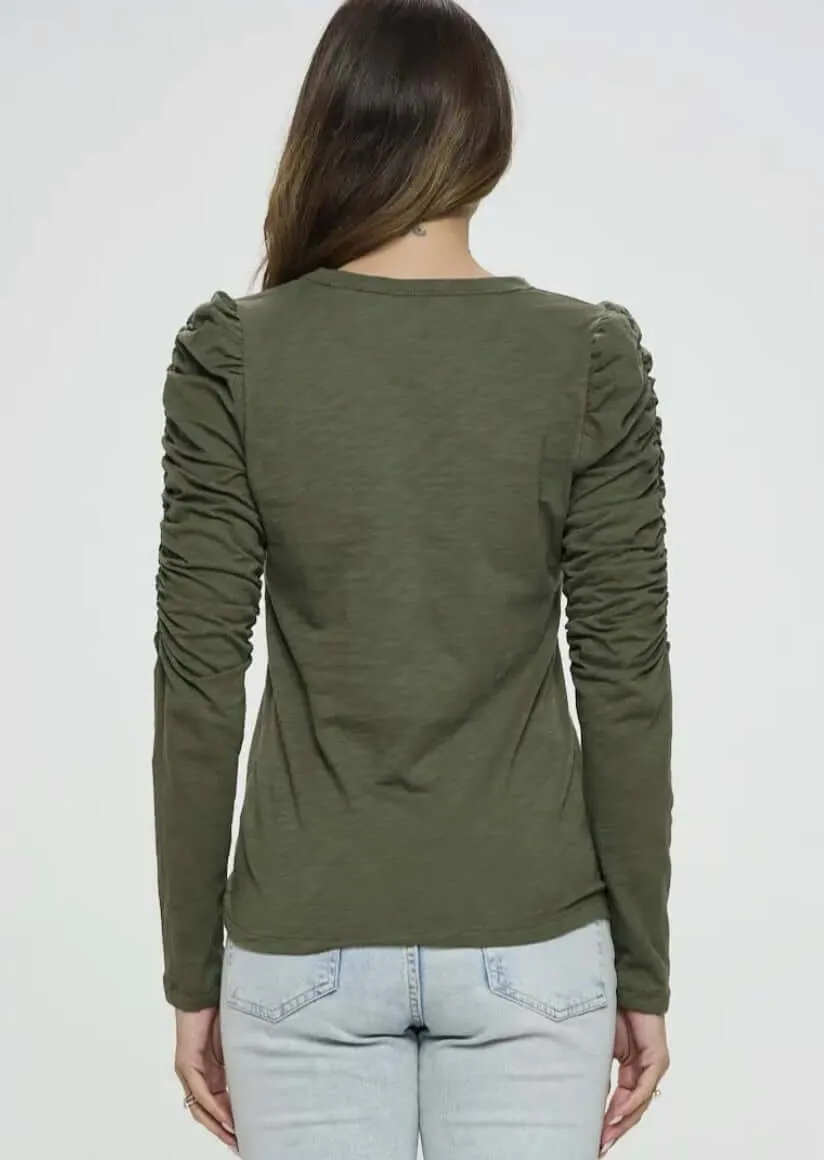 Above the Rest Cotton Puff Sleeve Top Made in USA