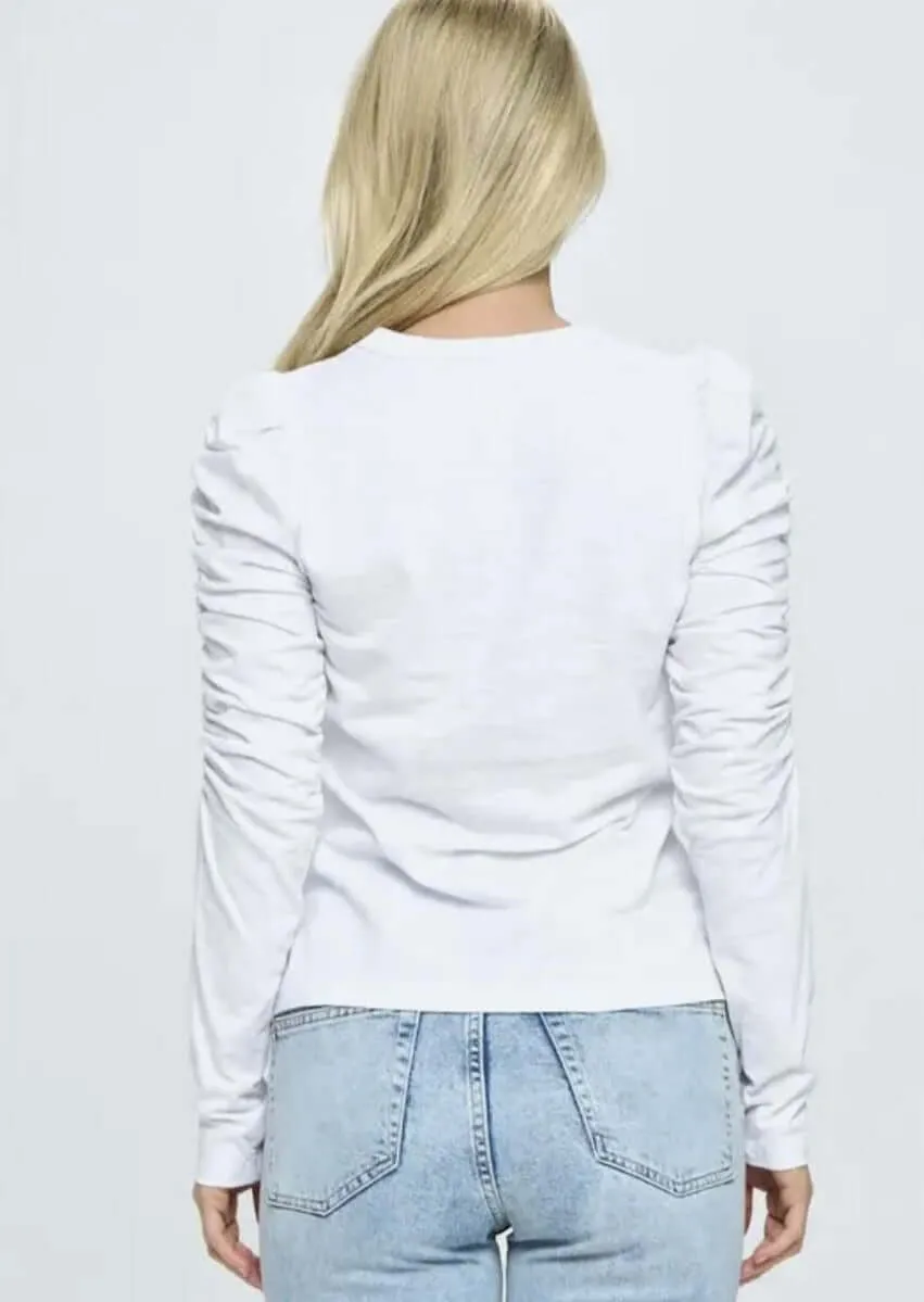 Above the Rest Cotton Puff Sleeve Top Made in USA