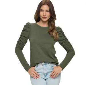 Above the Rest Cotton Puff Sleeve Top Made in USA