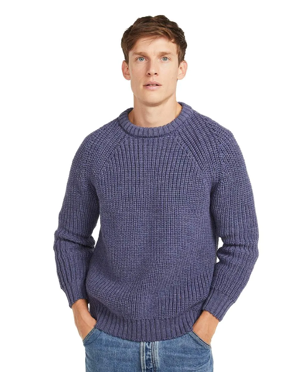 Aran Mens Fisherman Raglan Crew Sweater