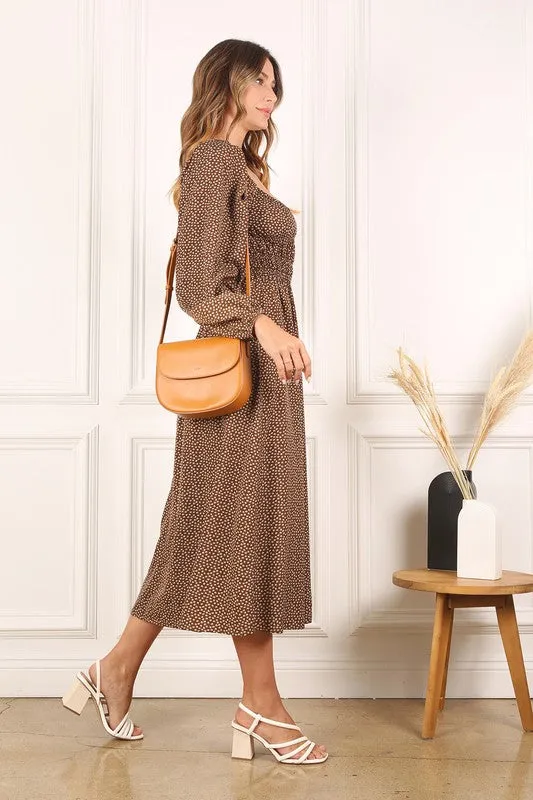 Boho Square Neck Floral Dress
