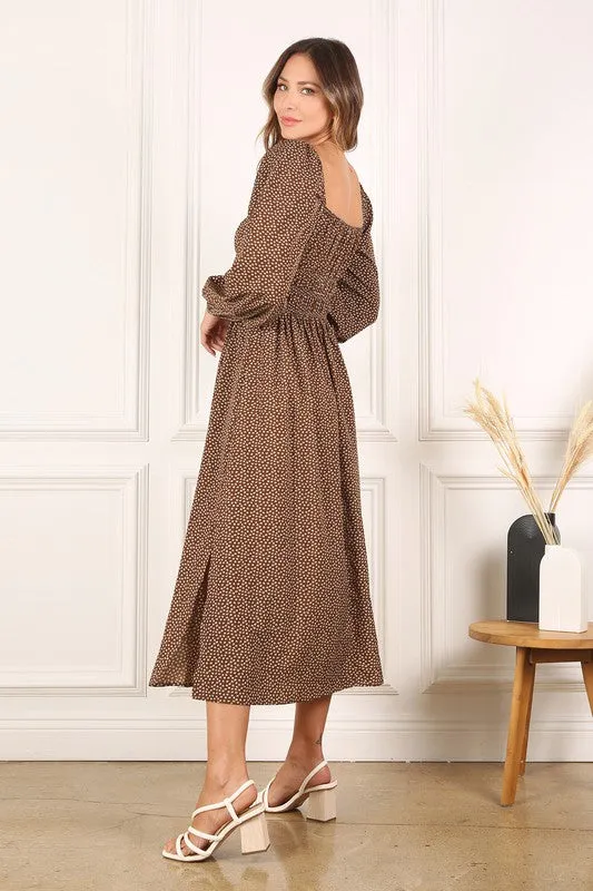 Boho Square Neck Floral Dress