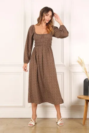 Boho Square Neck Floral Dress