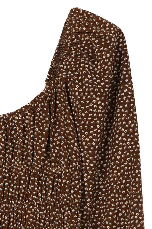 Boho Square Neck Floral Dress