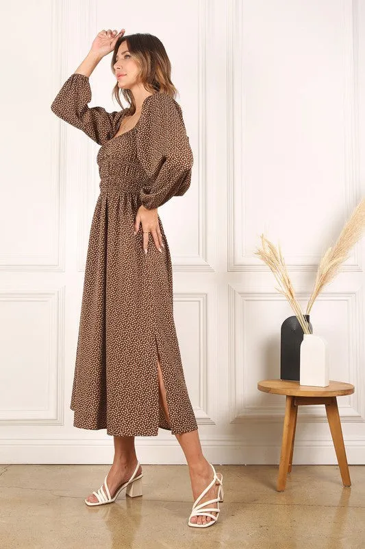 Boho Square Neck Floral Dress
