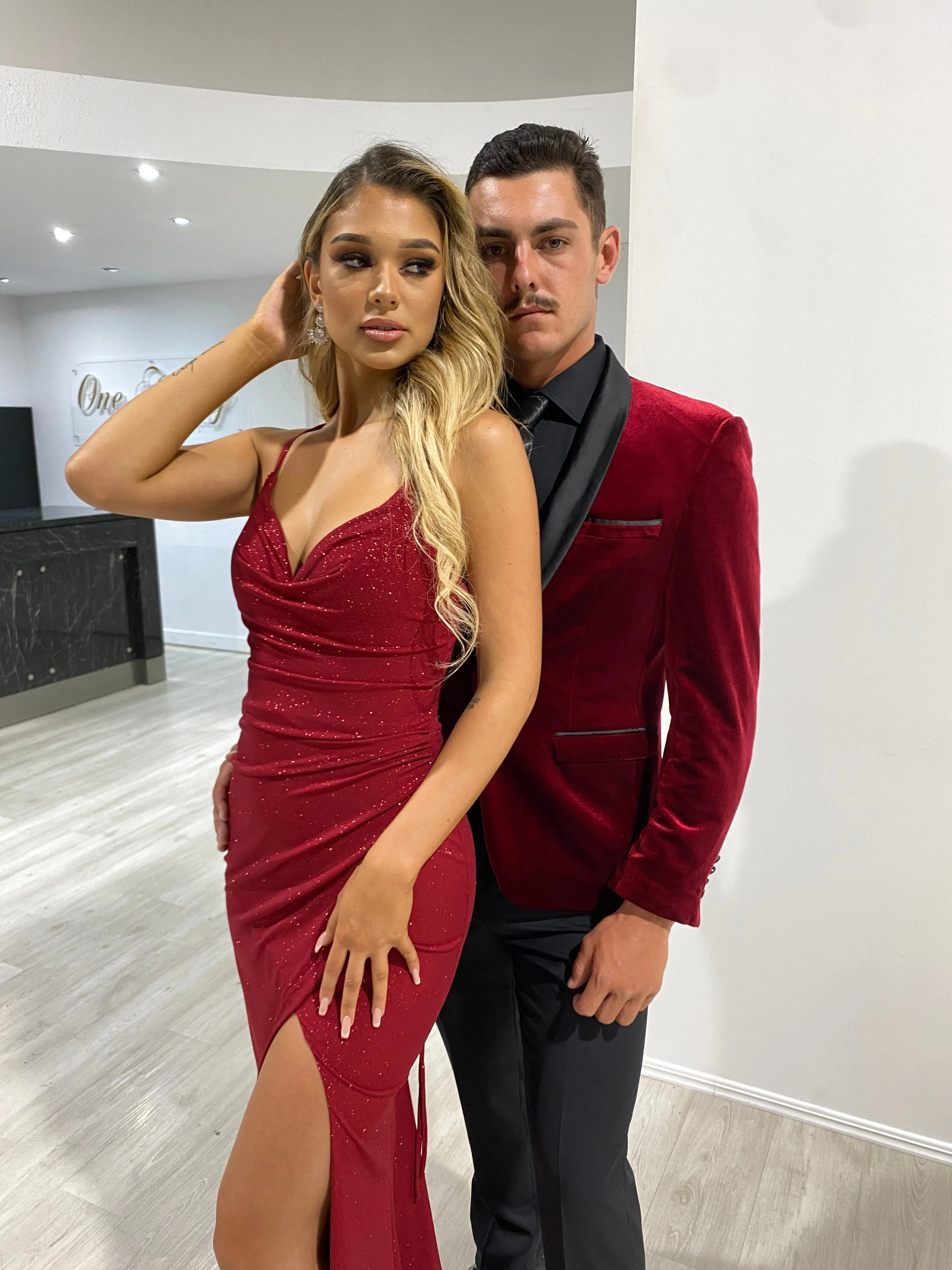 CRISTELLA Crystal Shimmer Glitter Feature Corset Mermaid Formal Gown