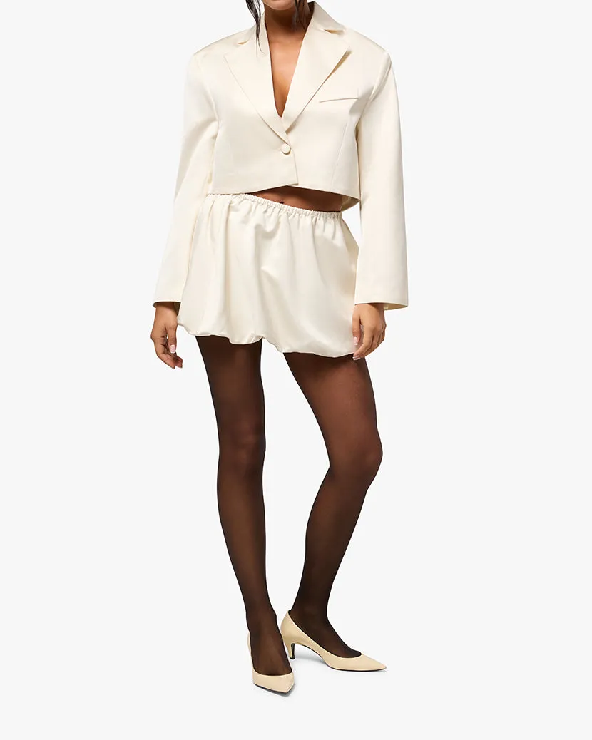 Cropped Satin Blazer