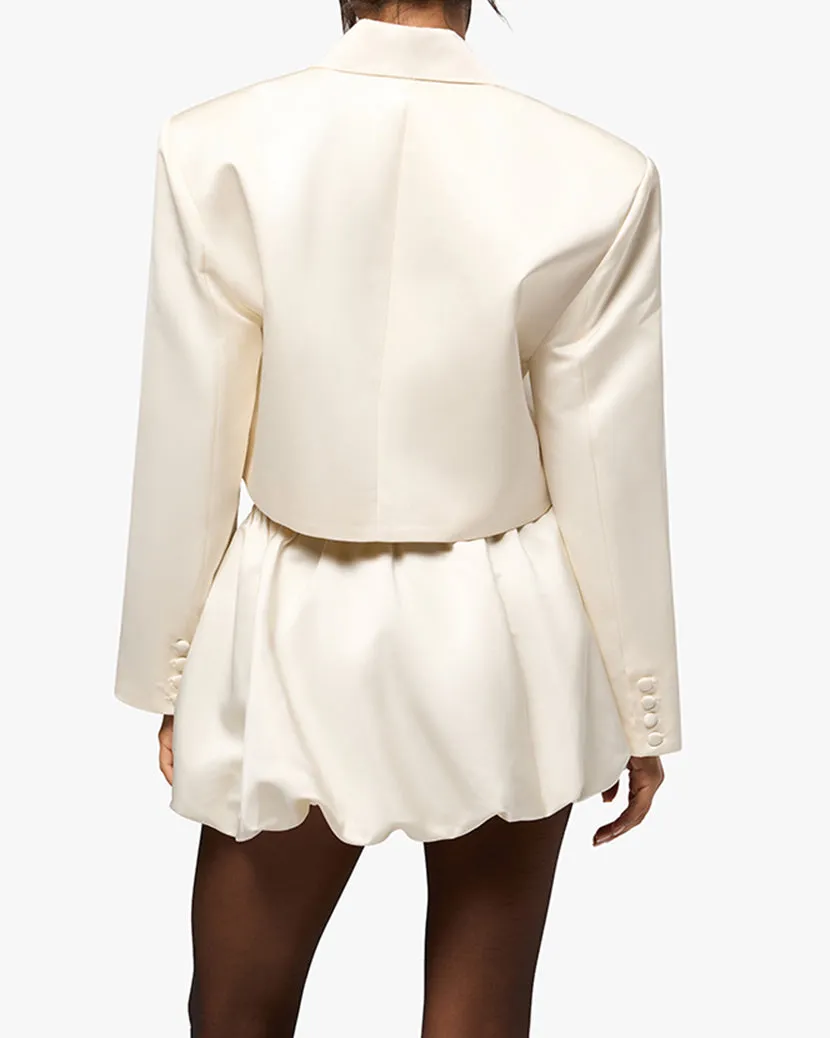 Cropped Satin Blazer