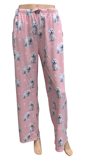 Dog Print Lounge Pants - Bison Frise