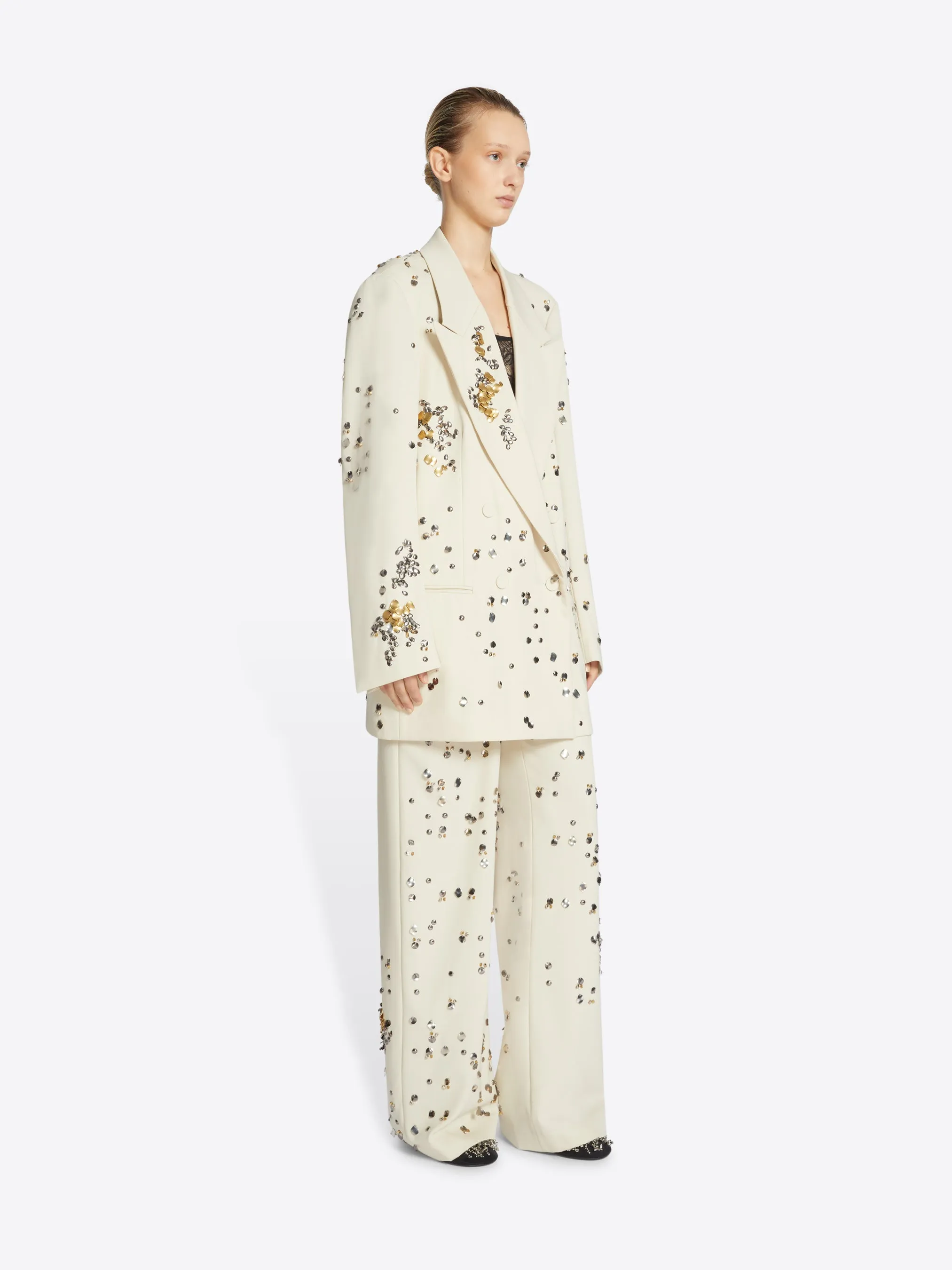 Embellished wool blazer