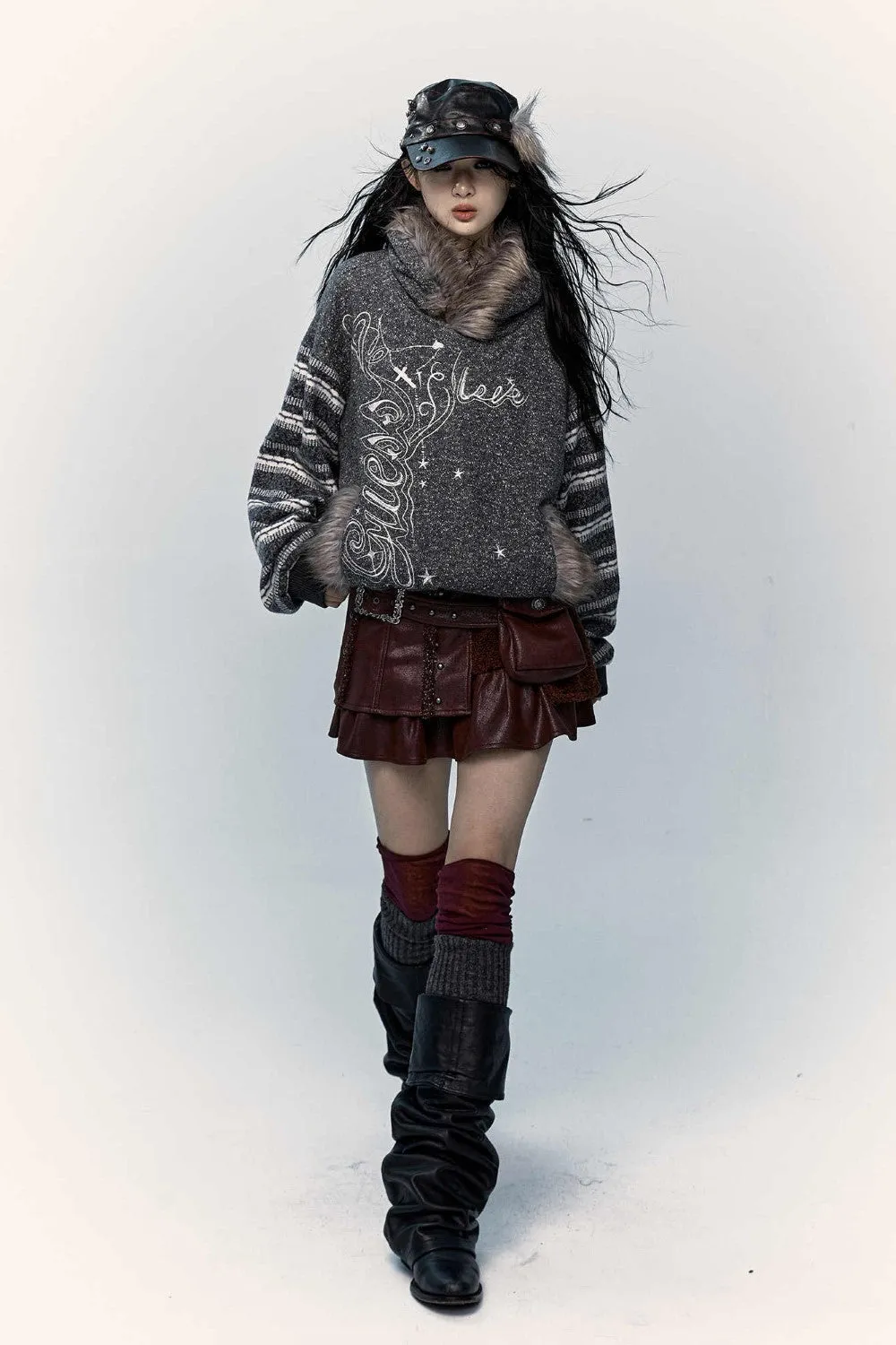 Embroidered Hooded Sweater