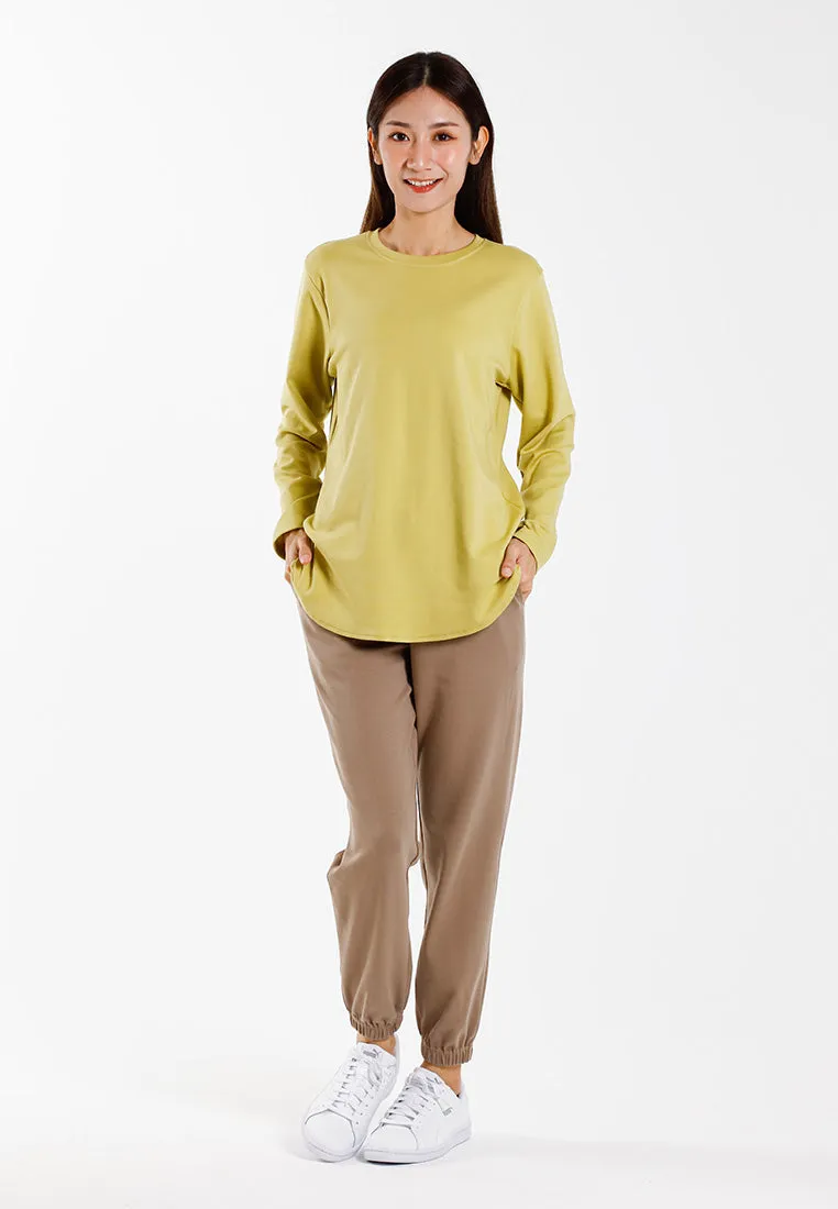 Forest Ladies Cotton Interlock Round Neck T-Shirt Women Plain Long Sleeve Tee - 822423