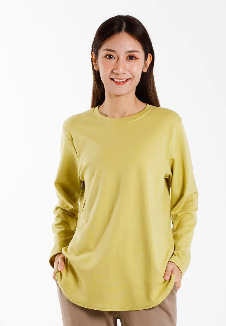 Forest Ladies Cotton Interlock Round Neck T-Shirt Women Plain Long Sleeve Tee - 822423