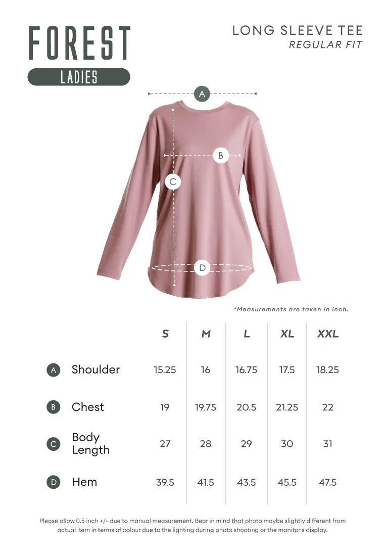 Forest Ladies Cotton Interlock Round Neck T-Shirt Women Plain Long Sleeve Tee - 822423