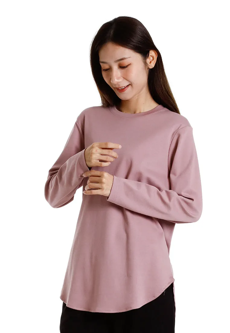 Forest Ladies Cotton Interlock Round Neck T-Shirt Women Plain Long Sleeve Tee - 822423