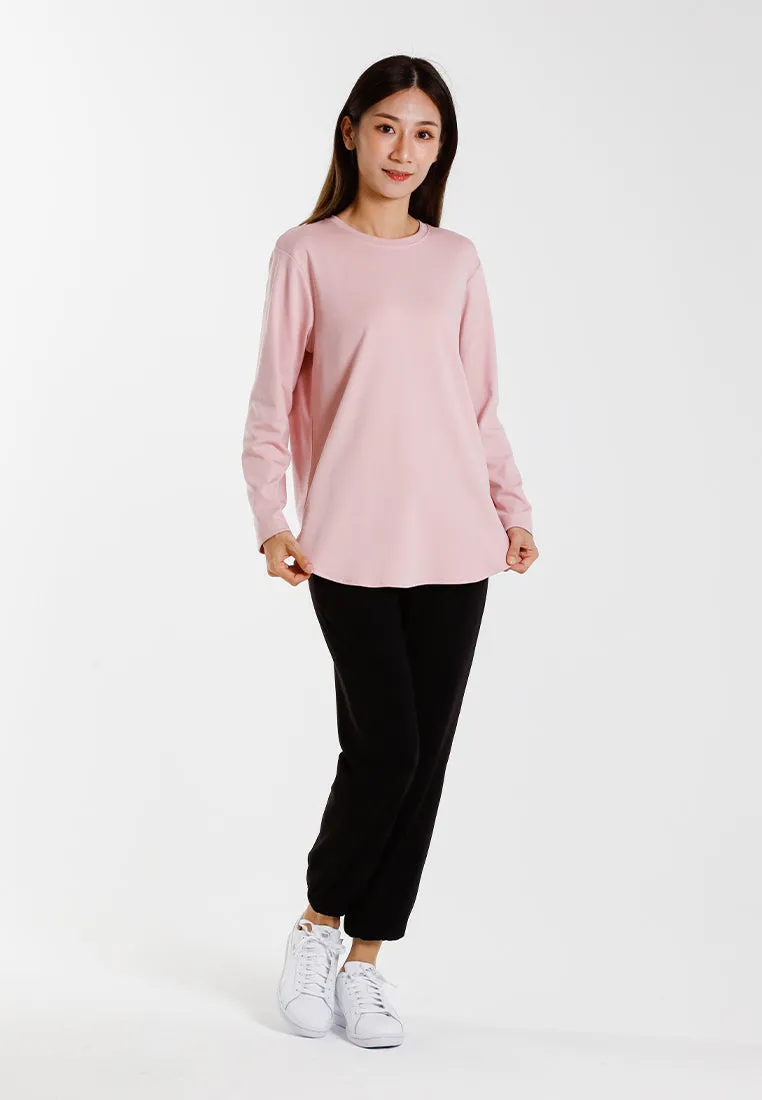 Forest Ladies Cotton Interlock Round Neck T-Shirt Women Plain Long Sleeve Tee - 822423