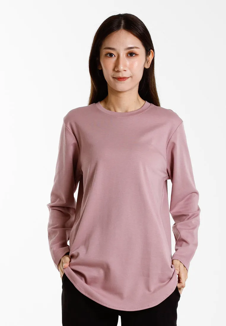 Forest Ladies Cotton Interlock Round Neck T-Shirt Women Plain Long Sleeve Tee - 822423
