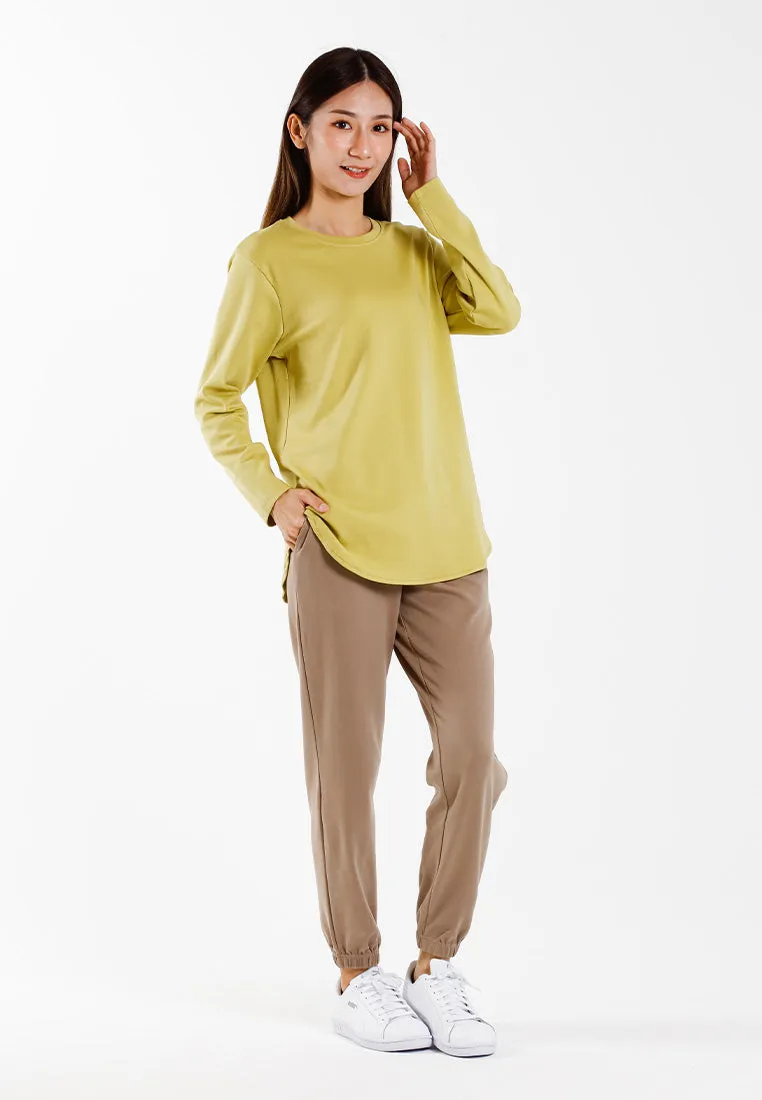 Forest Ladies Cotton Interlock Round Neck T-Shirt Women Plain Long Sleeve Tee - 822423