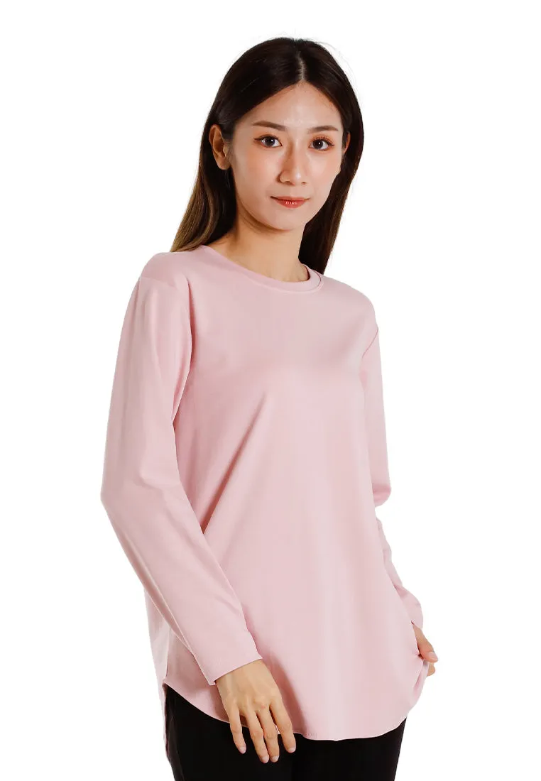 Forest Ladies Cotton Interlock Round Neck T-Shirt Women Plain Long Sleeve Tee - 822423