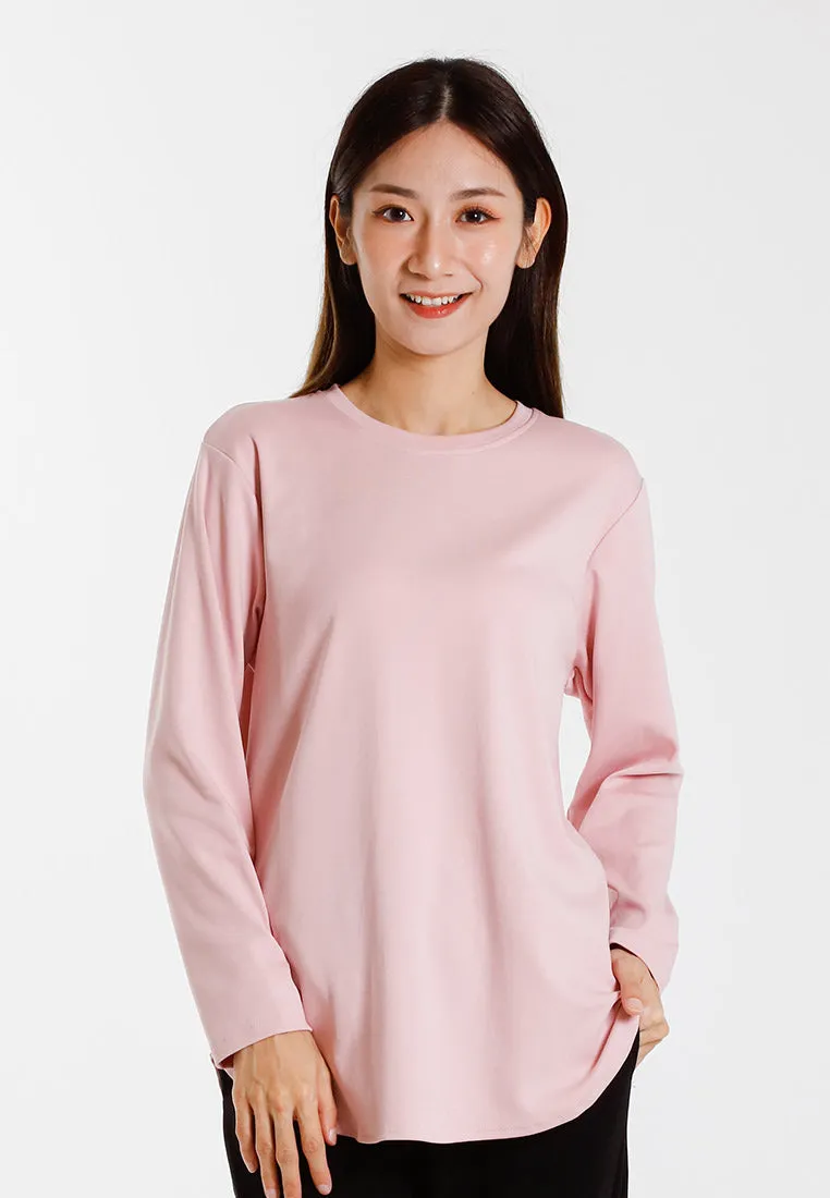 Forest Ladies Cotton Interlock Round Neck T-Shirt Women Plain Long Sleeve Tee - 822423