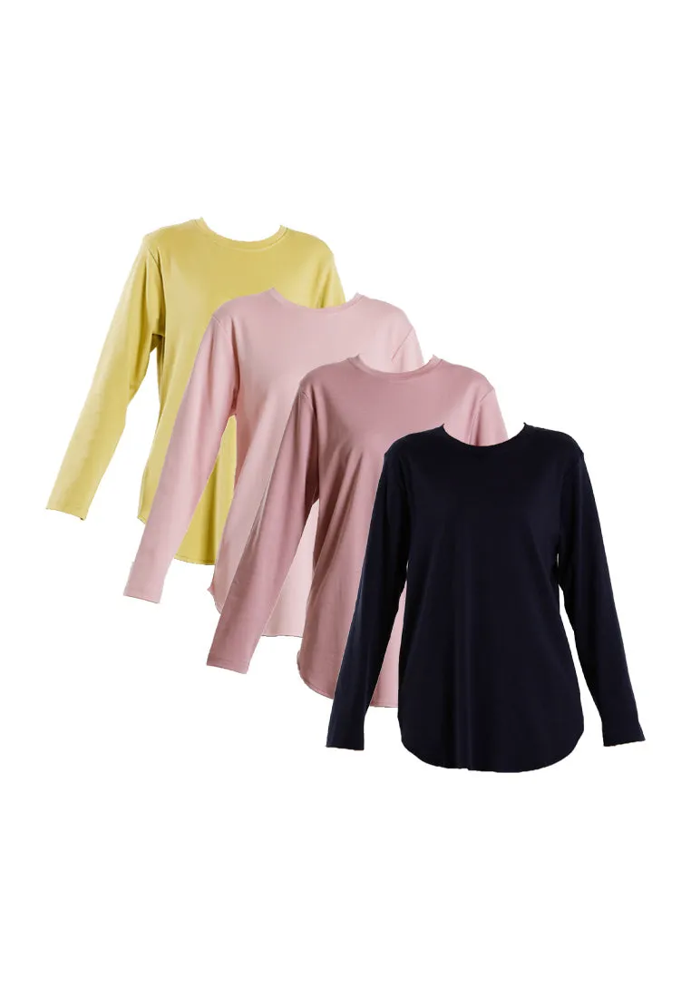 Forest Ladies Cotton Interlock Round Neck T-Shirt Women Plain Long Sleeve Tee - 822423