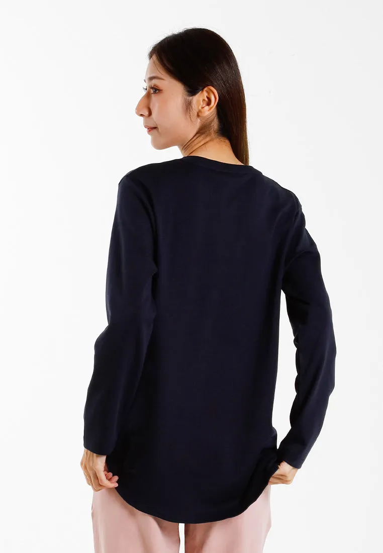 Forest Ladies Cotton Interlock Round Neck T-Shirt Women Plain Long Sleeve Tee - 822423