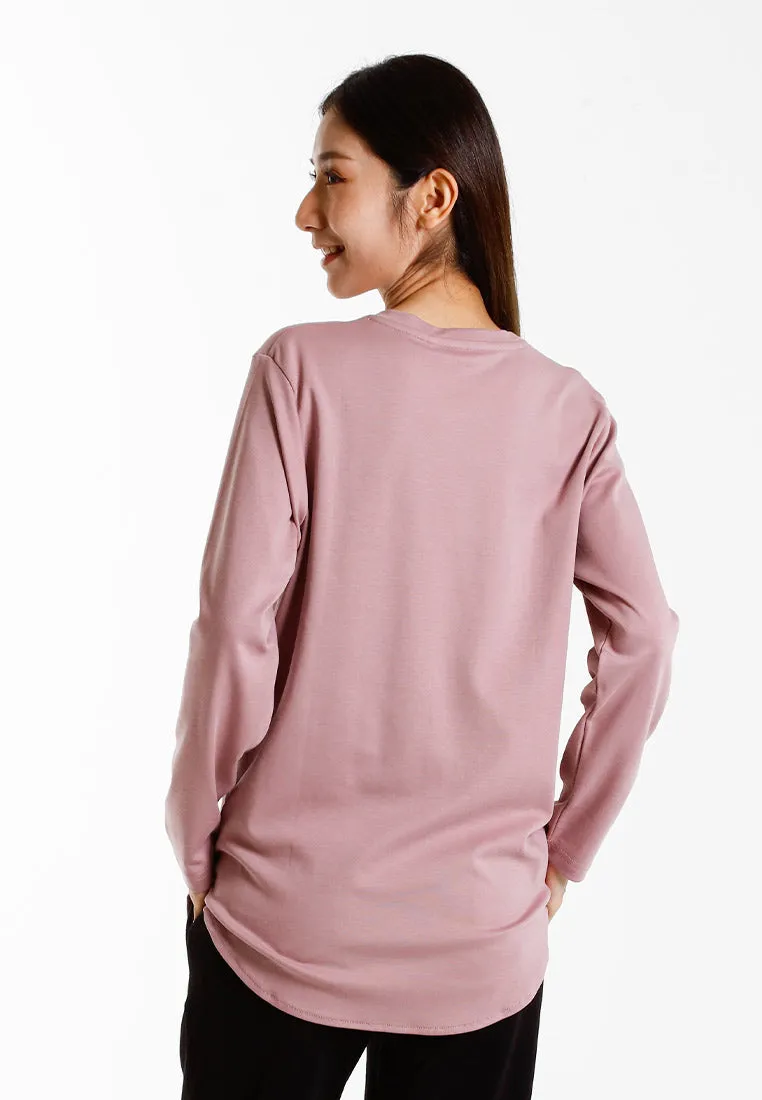 Forest Ladies Cotton Interlock Round Neck T-Shirt Women Plain Long Sleeve Tee - 822423