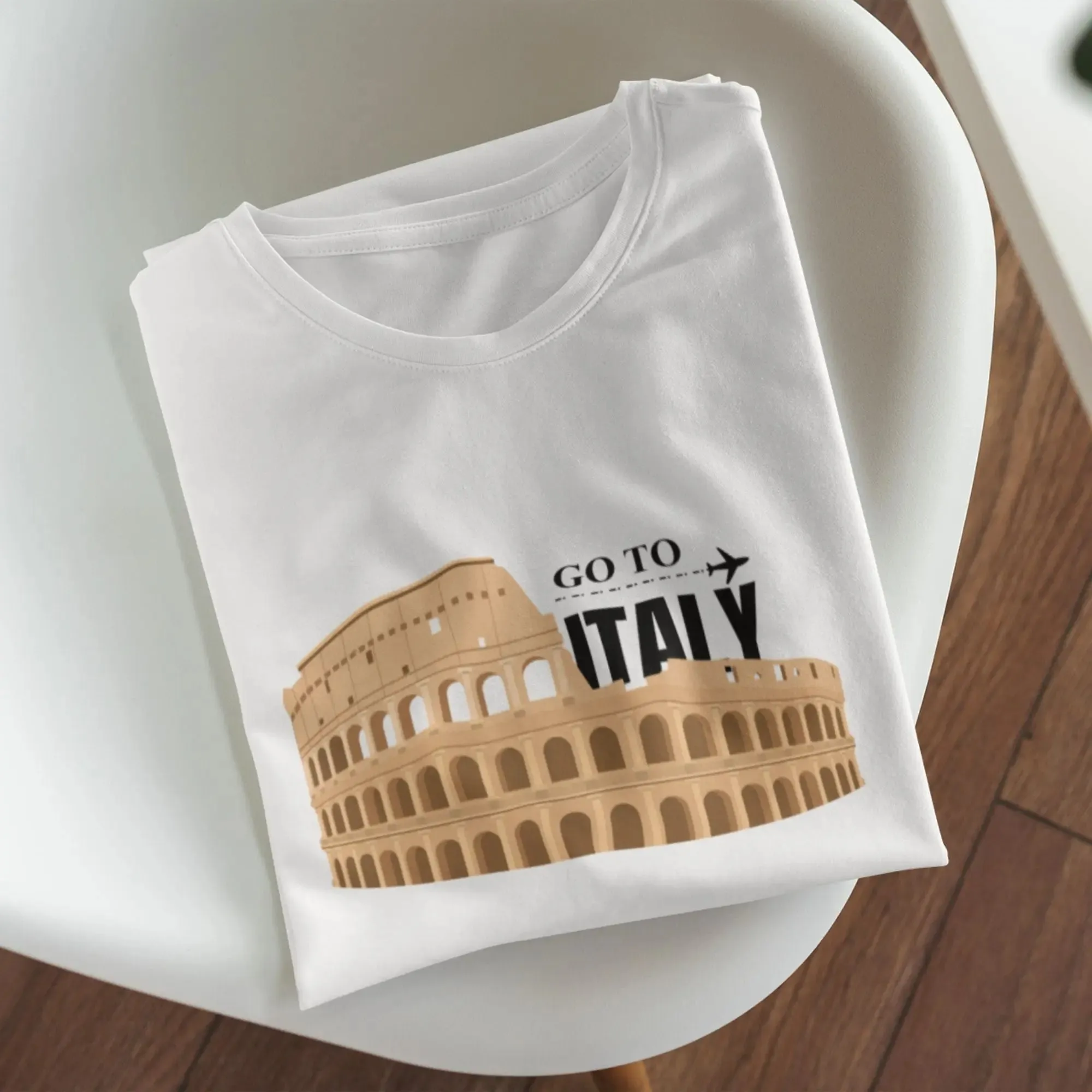 Go To Italy Round Neck Half Sleeve Classic T-Shirt