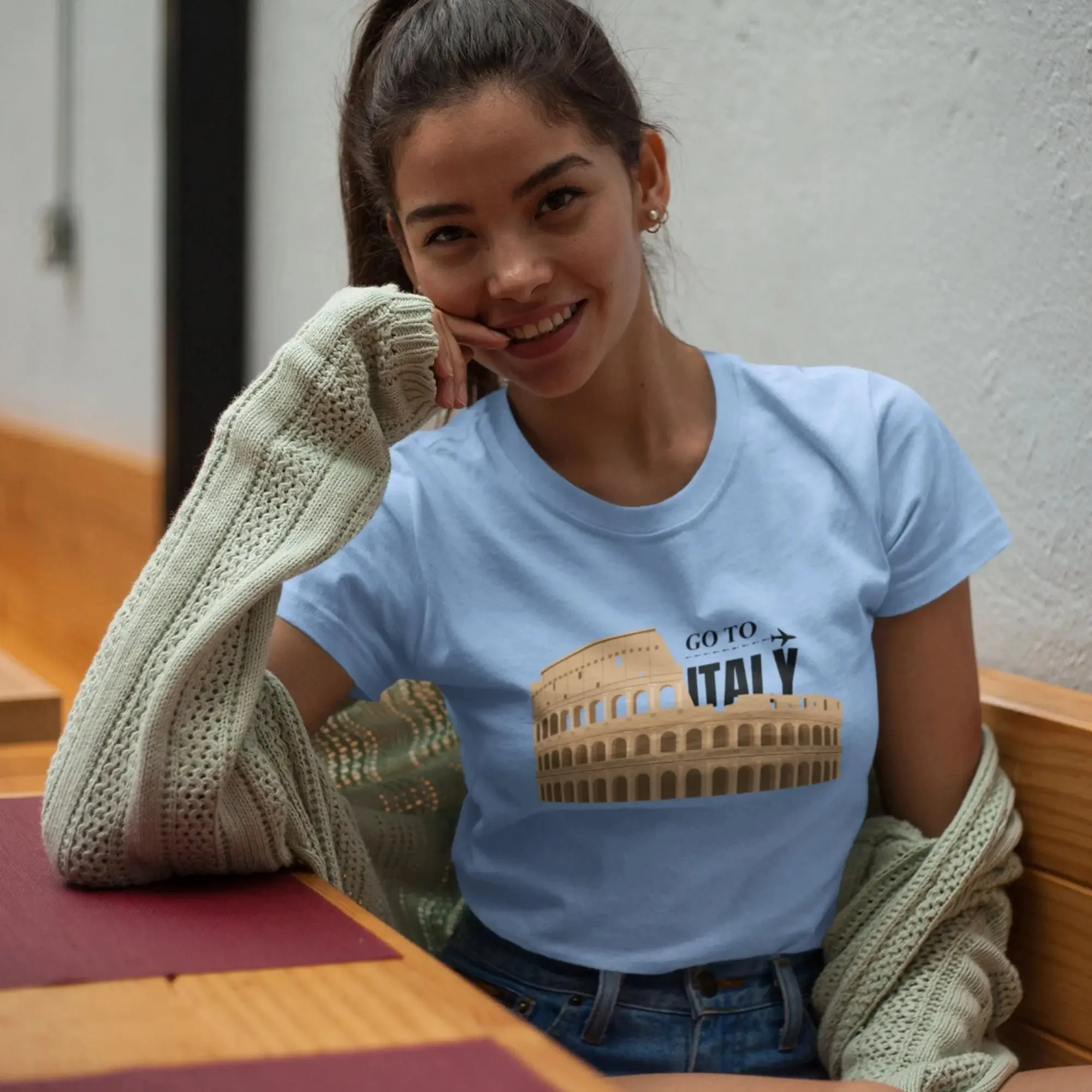 Go To Italy Round Neck Half Sleeve Classic T-Shirt