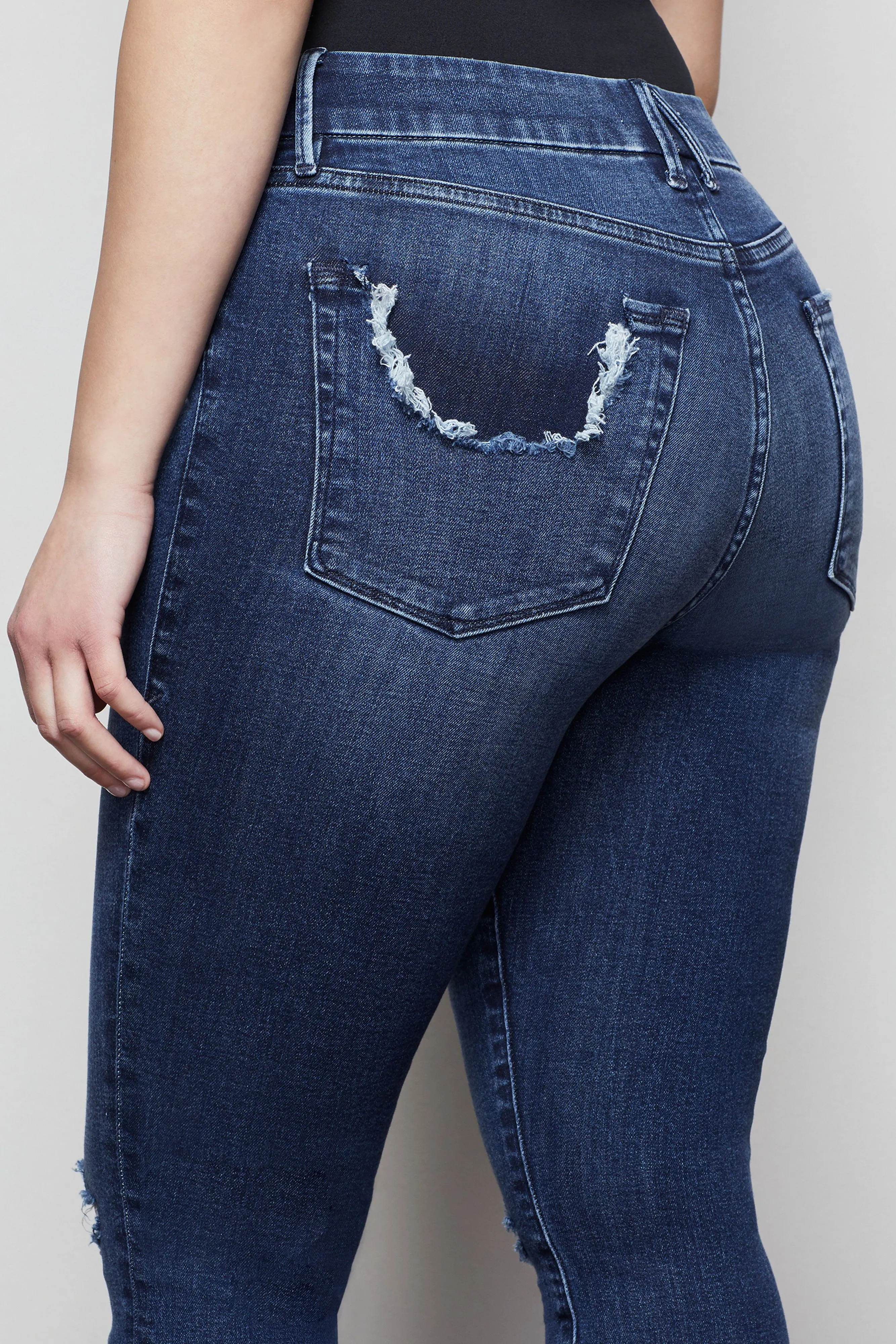 GOOD LEGS CROP RAW EDGE | BLUE432