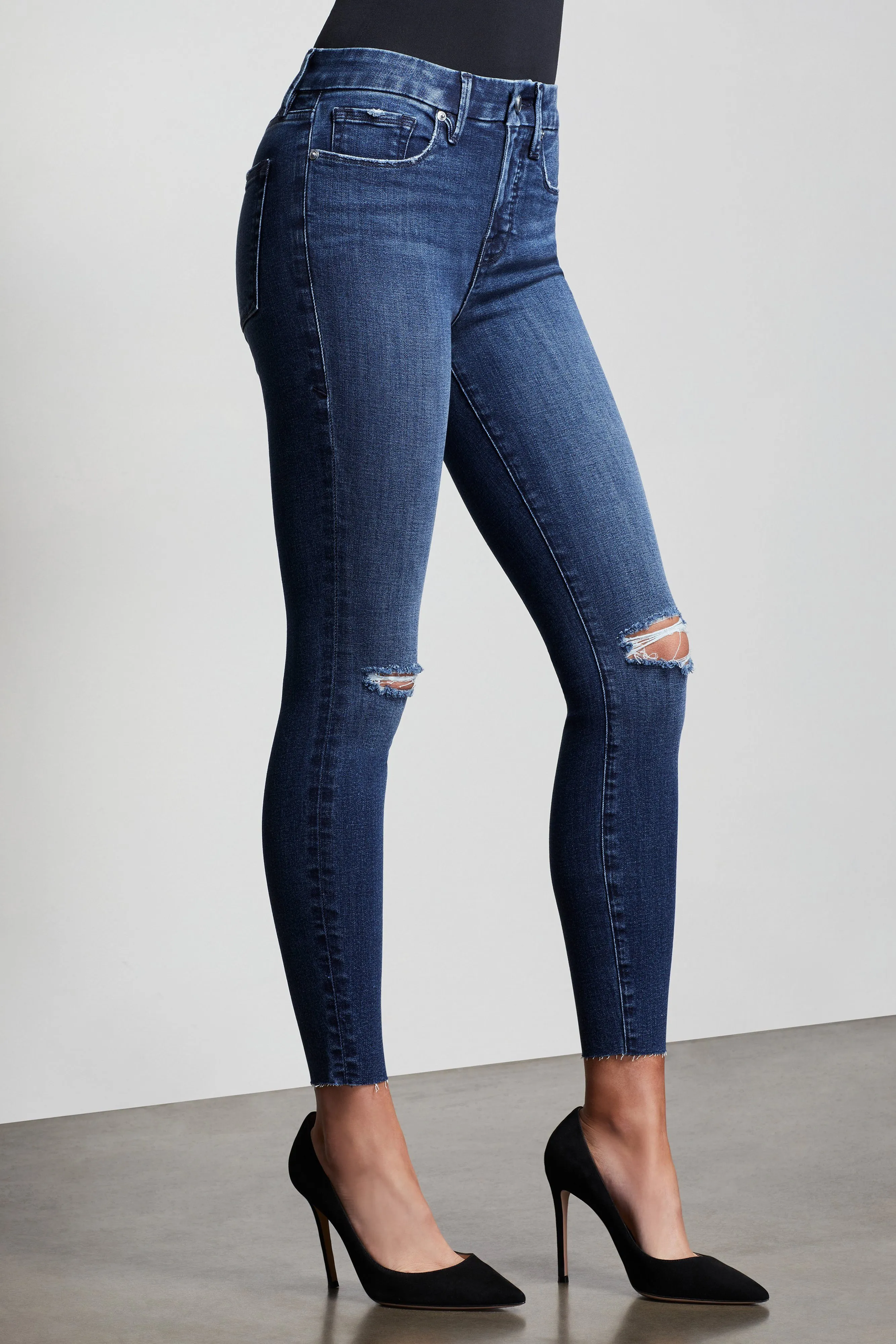 GOOD LEGS CROP RAW EDGE | BLUE432
