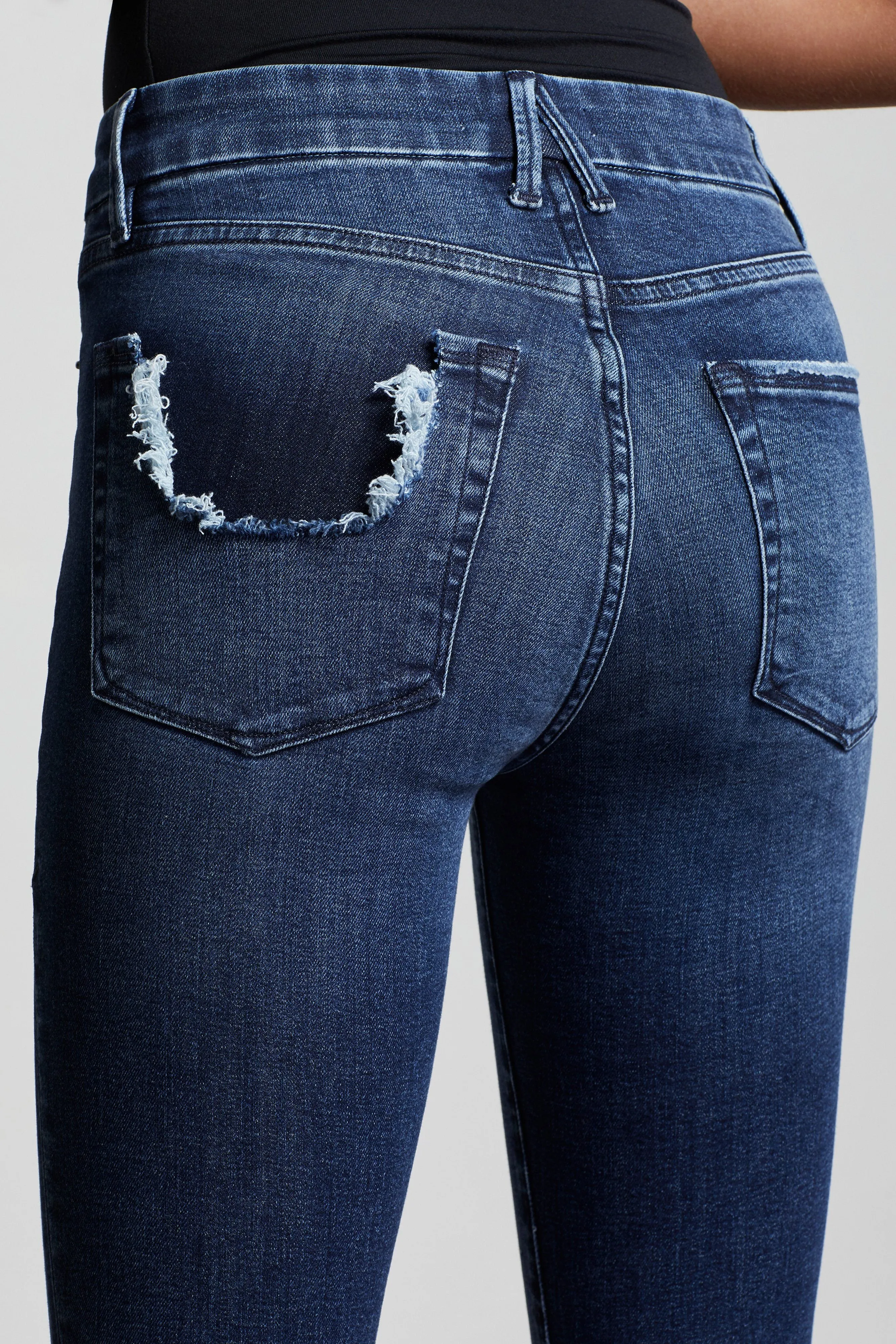 GOOD LEGS CROP RAW EDGE | BLUE432