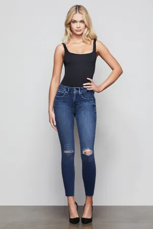 GOOD LEGS CROP RAW EDGE | BLUE432
