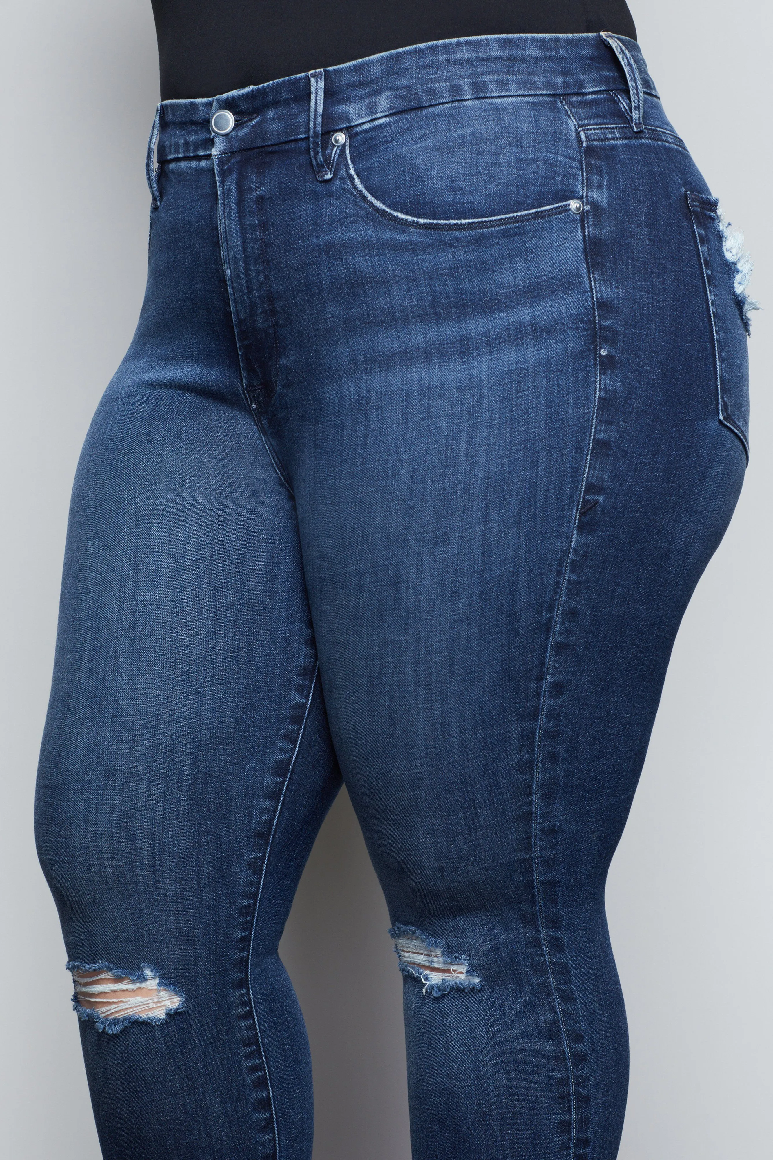 GOOD LEGS CROP RAW EDGE | BLUE432