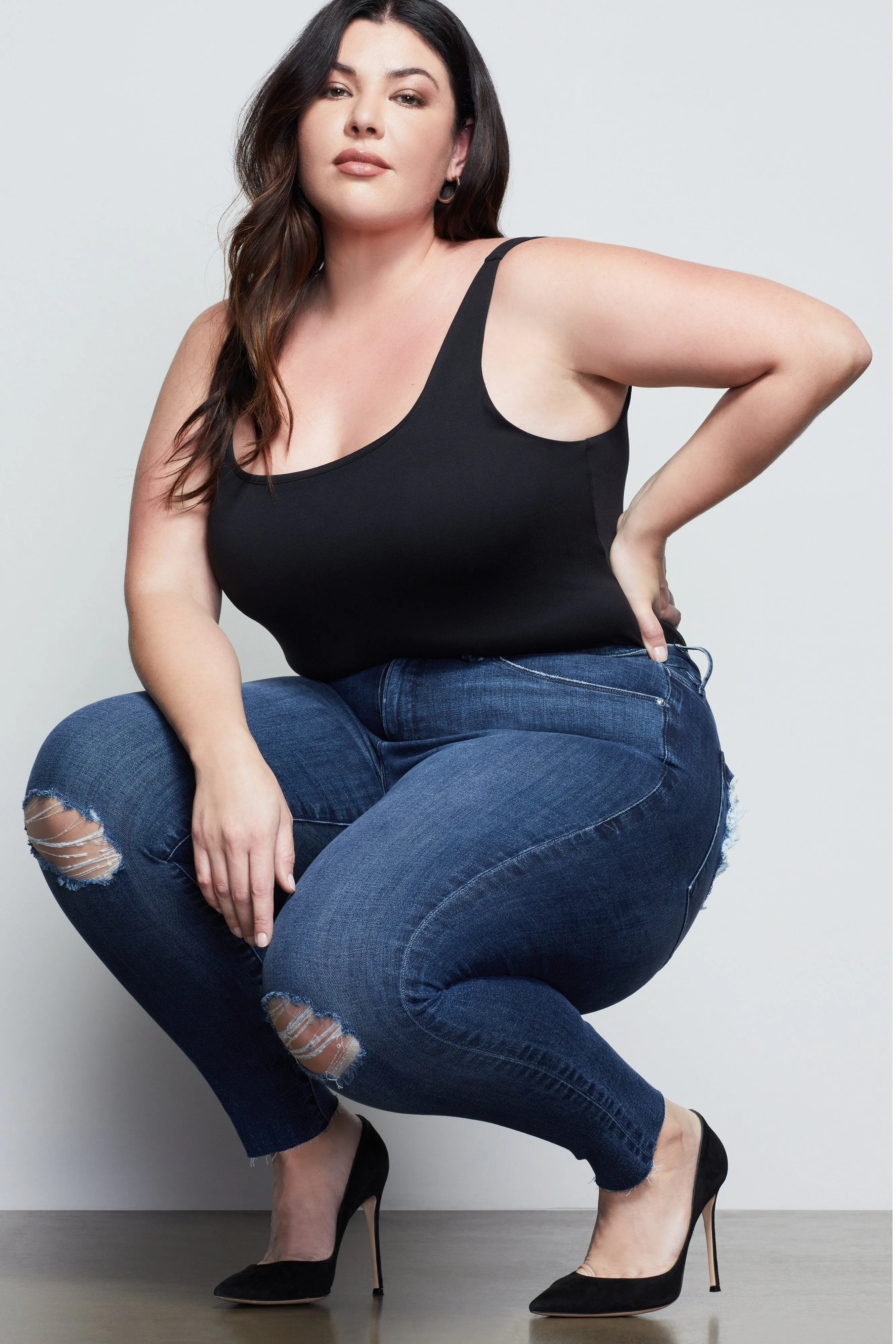 GOOD LEGS CROP RAW EDGE | BLUE432