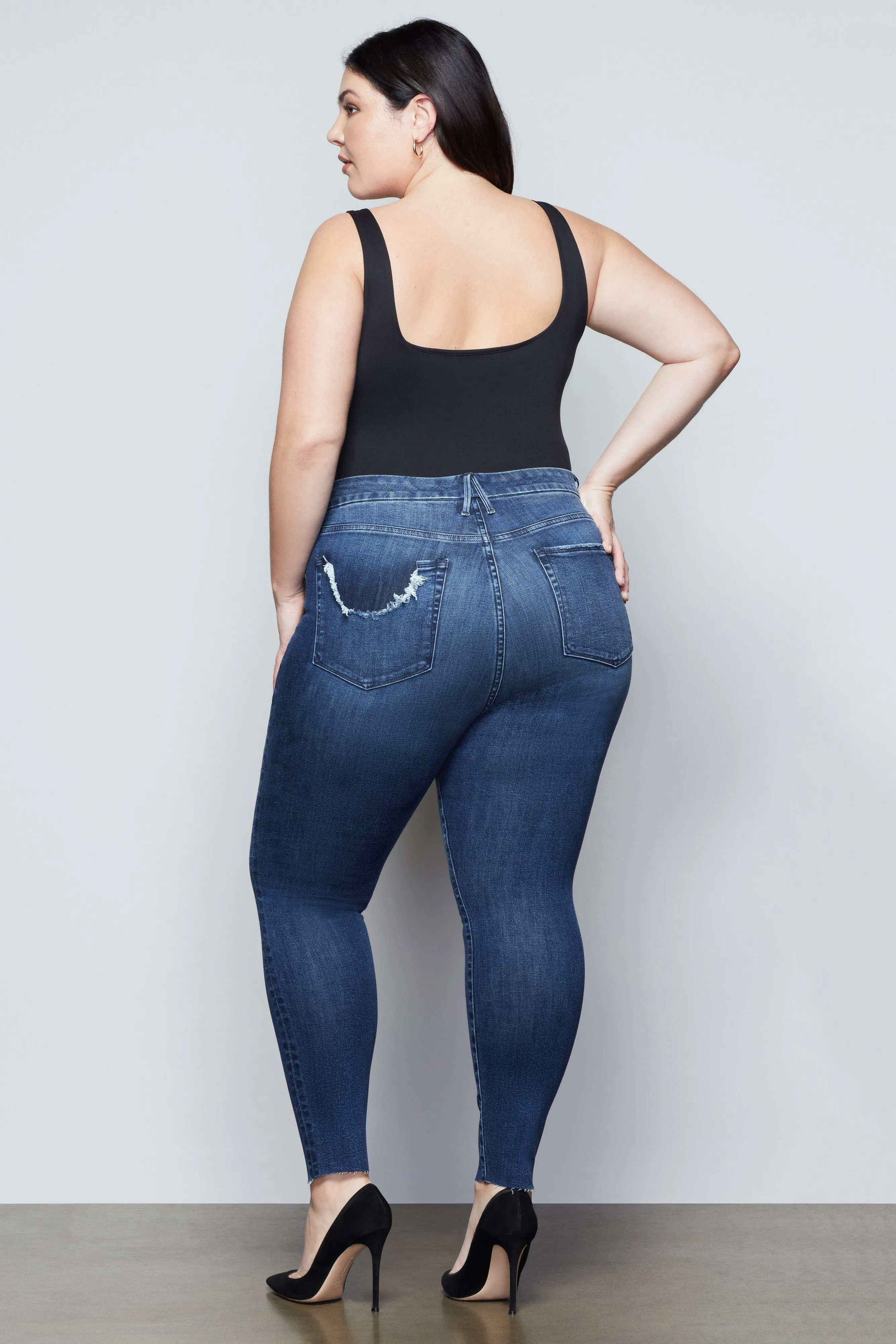 GOOD LEGS CROP RAW EDGE | BLUE432