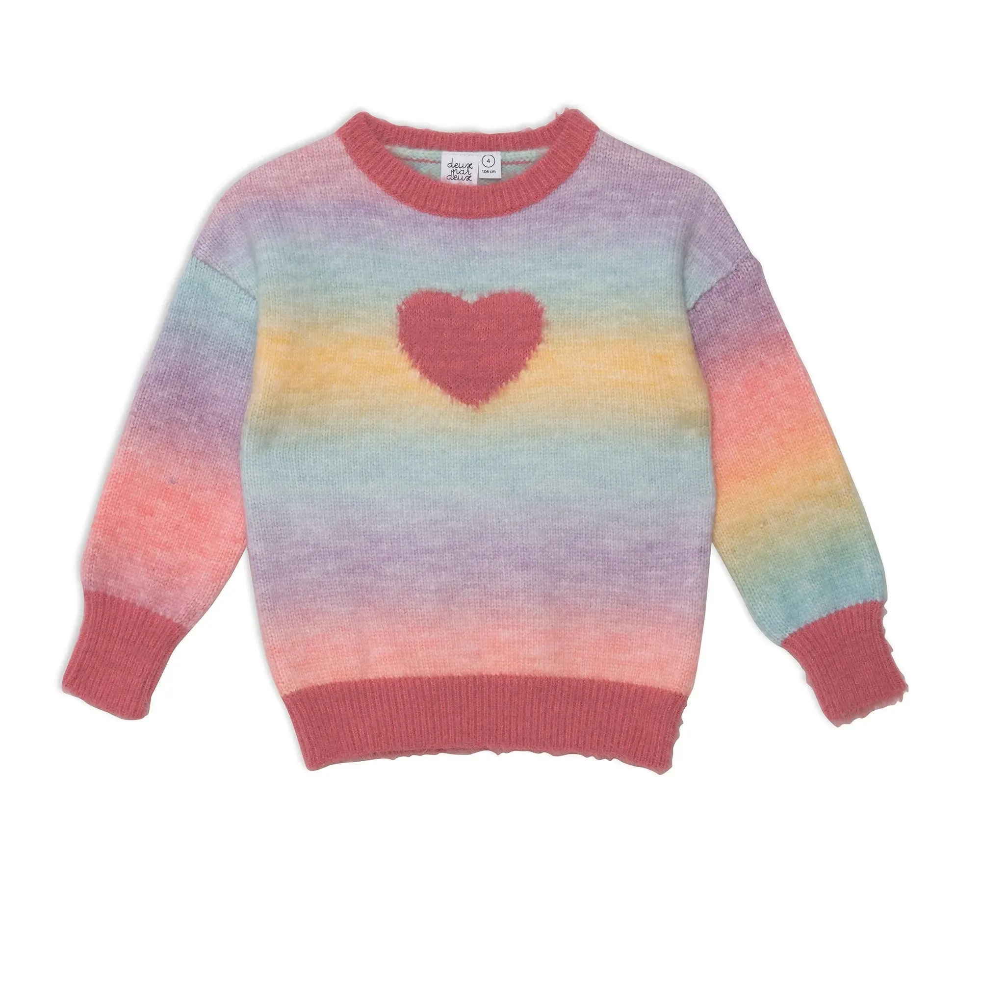 Jacquard Knit Sweater With Heart | DEUX PAR DEUX