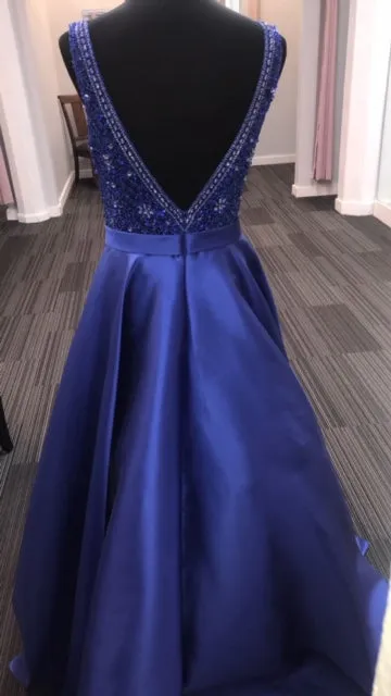 Jovani JVN67198 Size 20 Royal prom dress A Line Ballgown Plus Size
