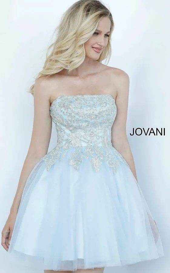Jovani Kids K66720 Girls Strapless Short Embellished Cocktail Gown Formal Party
