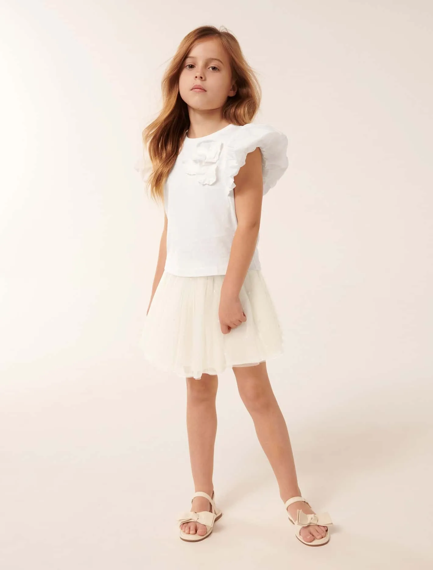 Joy Puff Sleeve Flower Girls T-shirt