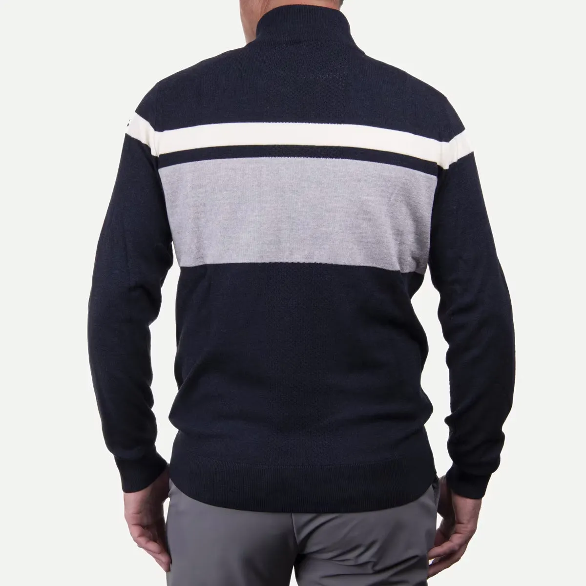 Mens Stripe Half Zip Sweater
