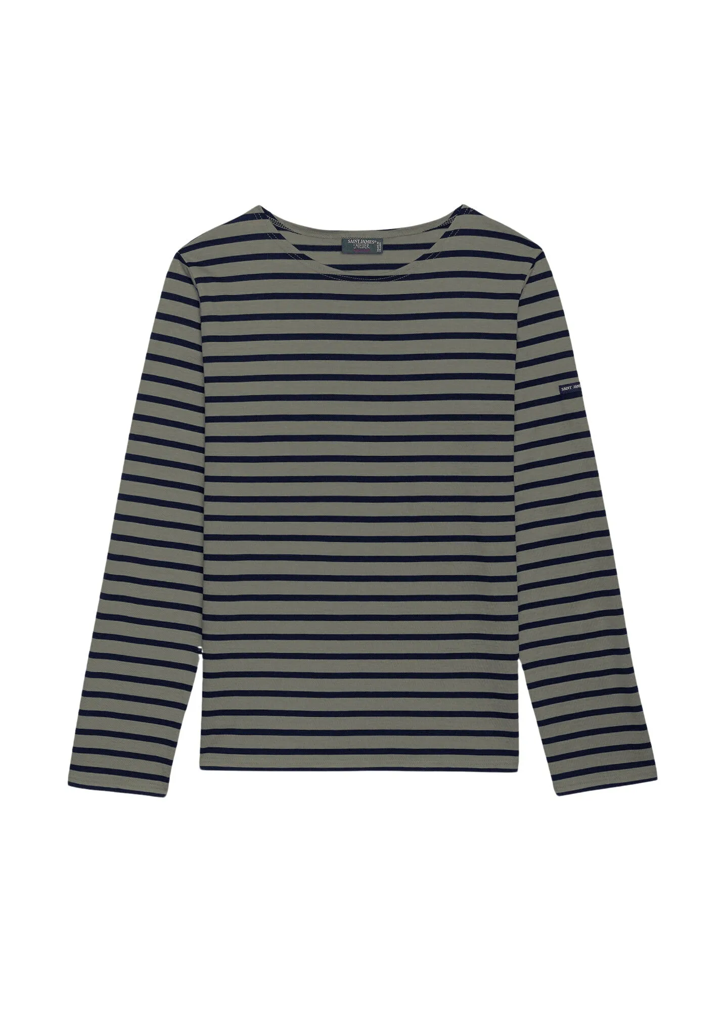 MINQUIDAME - Breton Striped Shirt with Long Sleeve | Soft Cotton | Women Fit (ARMY GREEN / NAVY)