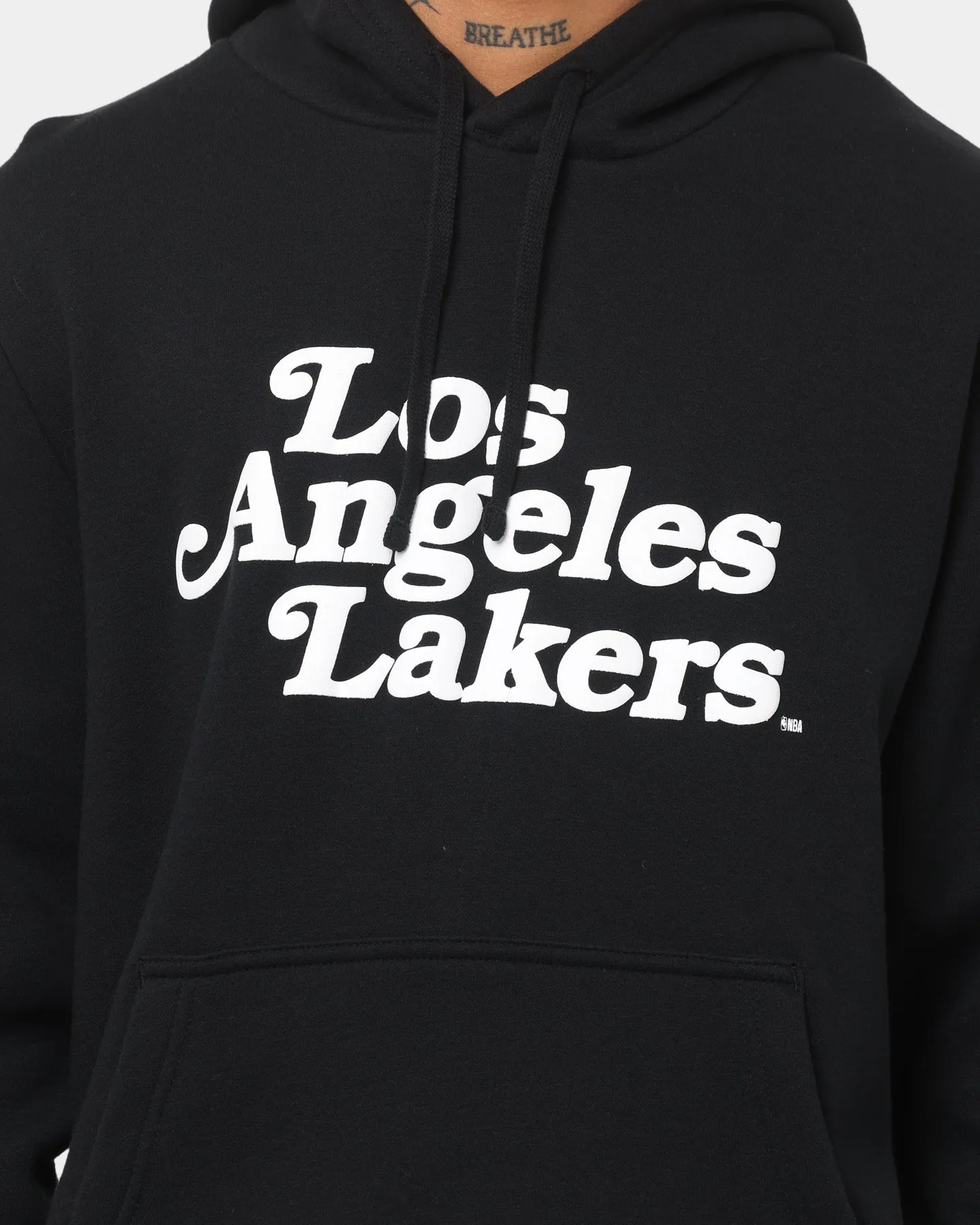 New Era Los Angeles Lakers Puff Print Hoodie Black