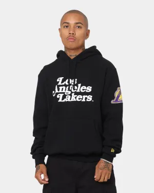 New Era Los Angeles Lakers Puff Print Hoodie Black
