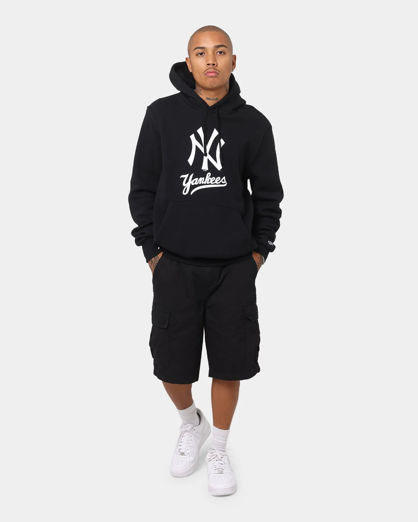 New Era New York Yankees Puff Print Hoodie Black
