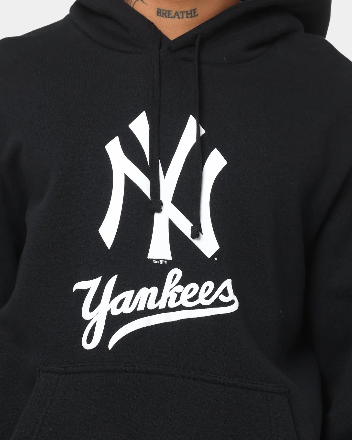 New Era New York Yankees Puff Print Hoodie Black