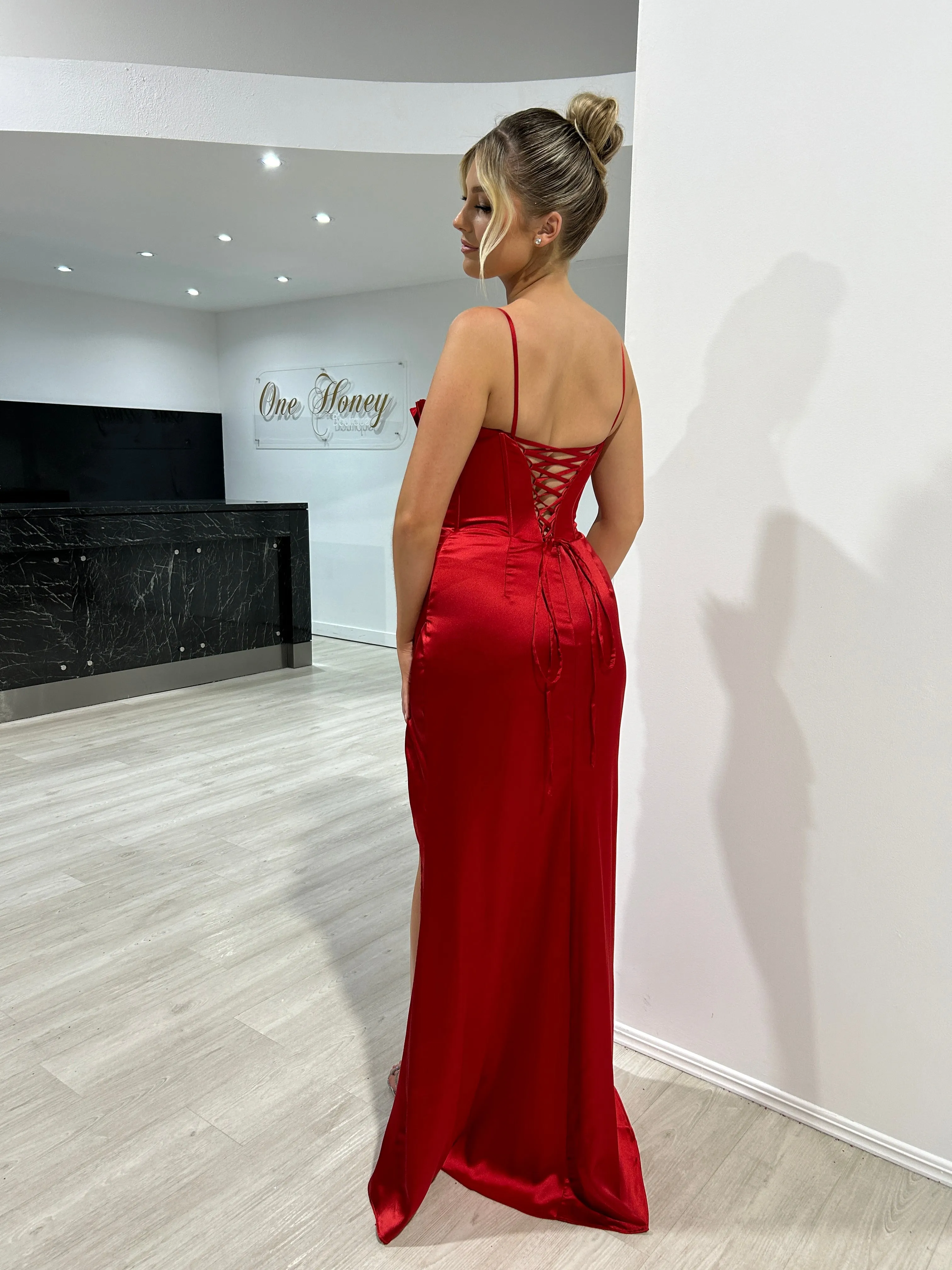 SERAFINA Satin Corset Embellished Mermaid Formal Dress