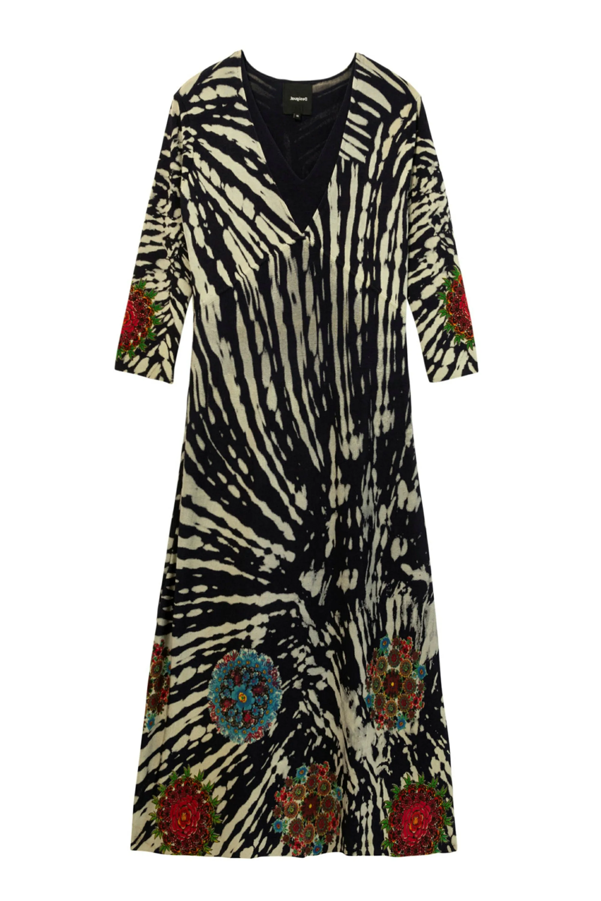 Shanghai 3/4 Sleeve Tie Dye Knit Maxi Dress Desigual Style 20WWVF08 Blue