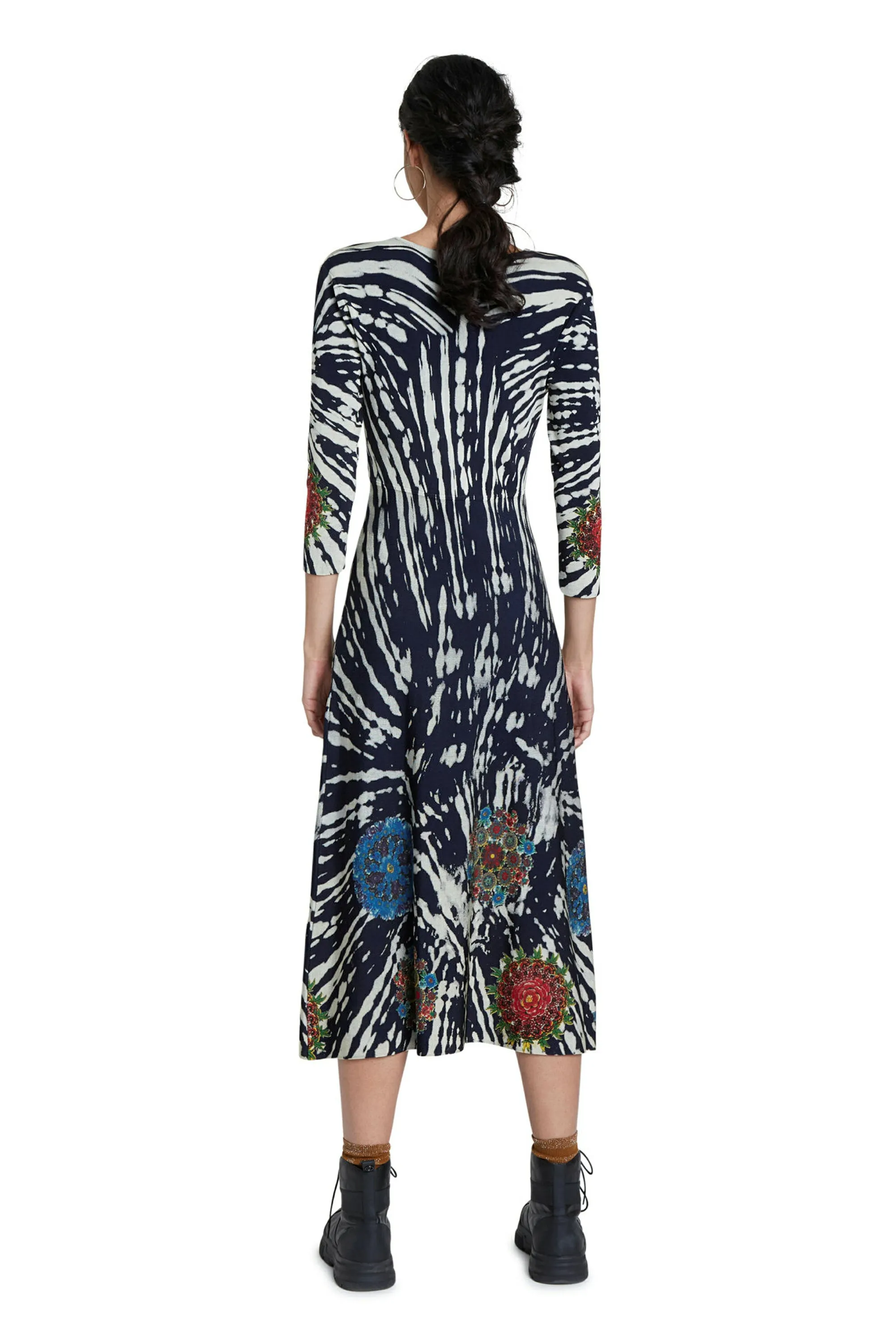Shanghai 3/4 Sleeve Tie Dye Knit Maxi Dress Desigual Style 20WWVF08 Blue